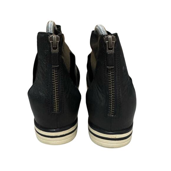Eileen Fisher Sport Tumbled Black Leather Sneaker Sandal Zip Wedge Womens Size 8 - Picture 6 of 7